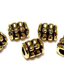 Distantier metalic, auriu antichizat, 4x4 mm