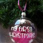 Globuri personalizate "My first Christmas" 8 cm