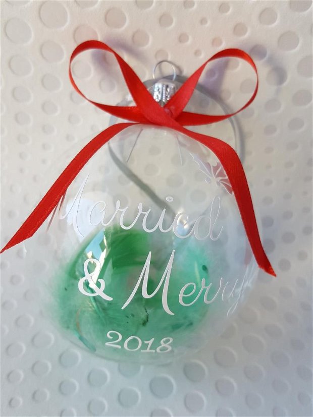 Glob personalizat "Married & Merry", 8 cm