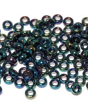 Margele Miyuki Spacer, 2.2x1 mm, Metallic Variegated Blue Iris-0455