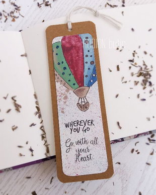 Semn de carte balon handmade pictat mesaj personalizat heart