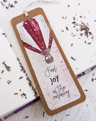 Semn de carte balon handmade pictat mesaj personalizat heart