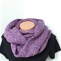 Fular circular tricotat manual, dama, Multicolor