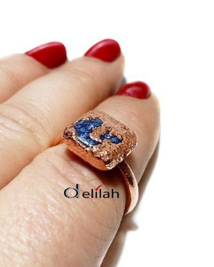 Inel din cupru si lapis lazuli IN040