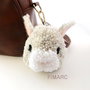 Gray Bunny Pom Pom - breloc pt.gheanta,ghiozdan, rucsac,de atarnat la oglinda masinii