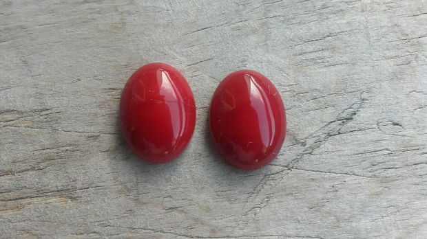 Cabochon coral natural, 17x13 mm (2 buc)