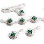 Set - cercei,  colier si bratara cu broderie manuala pe panza taraneasca cod 6177