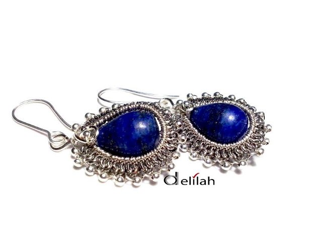 Cercei stil Victorian cu lapis lazuli