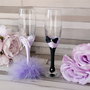 Set pahare miri cu pene lila