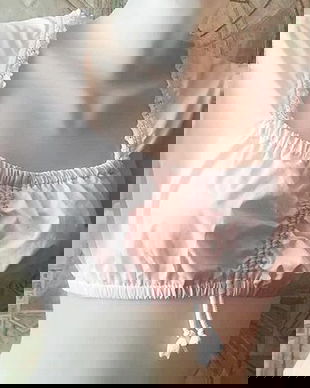 bluza - top alb dantelat