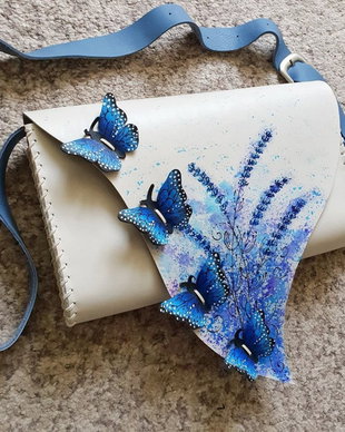 Geanta "Crossbody" handmade unicat -Fresh Lavander ver .2.0