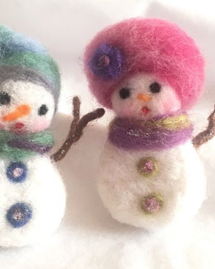 Snowy si Twinkle- Brose din lana impaslita