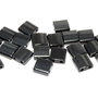 Miyuki Tila Beads, 5x5 mm, Black Vacuum Hematite Full-55096