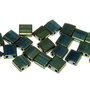 Miyuki Tila Beads, 5x5 mm, Metallic Green Iris-0468