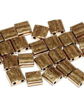 Miyuki Tila Beads, 5x5 mm, Metallic Dk.Bronze-0457