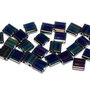 Miyuki Tila Beads, 5x5 mm, Metallic Variegated Blue Iris-0455