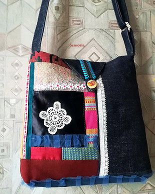 geanta denim colaj