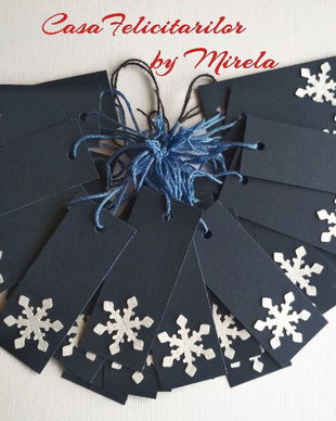 Set 35 bucati etichete/price taguri cu fulg de zapada