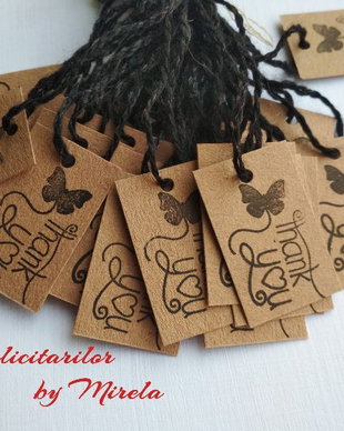 Set  35 etichete craft cu mesaj stampilat