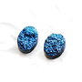 Cabochoane agat titanium druzy electroplacate - 2 buc [ o pereche] - C66