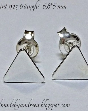 Cercei argint 925 triunghi 6.00mm x 6.6mm