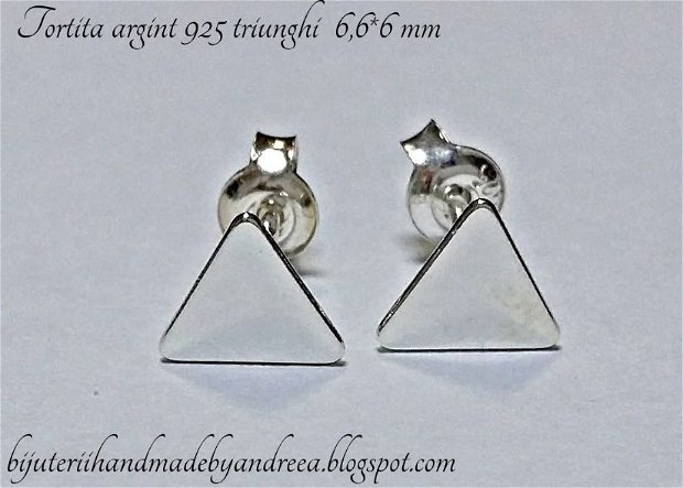 Cercei argint 925 triunghi 6.00mm x 6.6mm