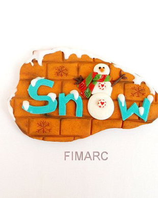 ''Snow'' - decoratiune de iarna:magnet