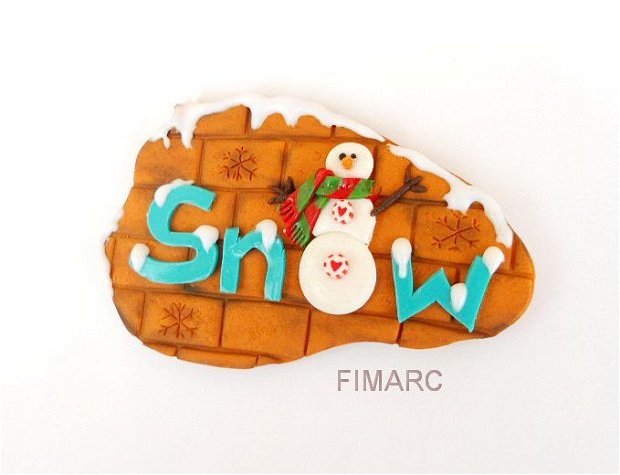 ''Snow'' - decoratiune de iarna:magnet