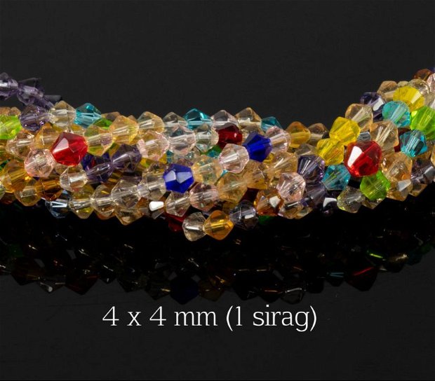 Sirag cristale fatetate biconice, 4x4 mm, COD MT