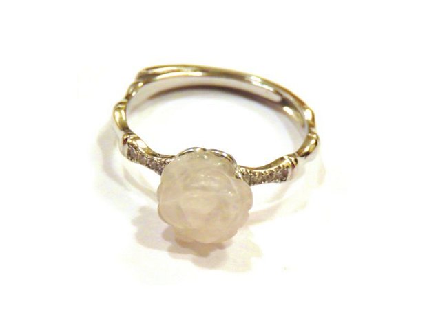 Inel din Argint 925 si Cuart roz trandafir - IN572 - Inel romantic delicat, inel reglabil, cadou prietena