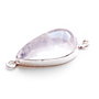 Conector  quartz roz pal in rama argintata