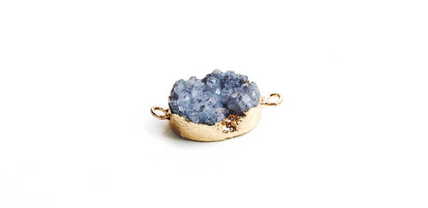 Ametist druzy  - cu  margini electroplacate aur