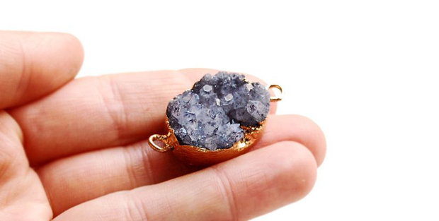 Ametist druzy  - cu  margini electroplacate aur