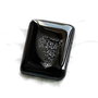 Cabochon pernuta de Agat negru  cu formatiuni de cristale druzy