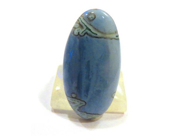 Inel statement deosebit din Argint 925 si Opal Owyhee blue - IN576 - Inel albastru deschis bleu, cadou romantic, inel pietre semipretioase, inel reglabil, cadou sotie