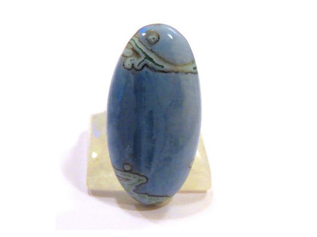 Inel statement deosebit din Argint 925 si Opal Owyhee blue - IN576 - Inel albastru deschis bleu, cadou romantic, inel pietre semipretioase, inel reglabil, cadou sotie