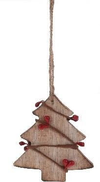 Ornament din lemn- bradut-inima-stea- 8 cm