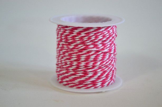 Snur roz-alb- 10 m/rola