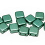 CzechMates Tile, 6x6 mm, Alabaster Metallic Emerald-29455