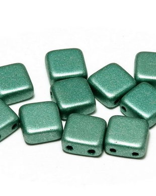 CzechMates Tile, 6x6 mm, Alabaster Metallic Emerald-29455