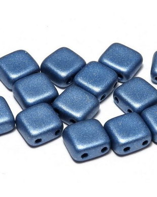 CzechMates Tile, 6x6 mm, Alabaster Metallic Sea Blue-29434