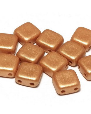 CzechMates Tile, 6x6 mm, Alabaster Metallic Gold-29421
