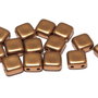 CzechMates Tile, 6x6 mm, Alabaster Metallic Brass-29415
