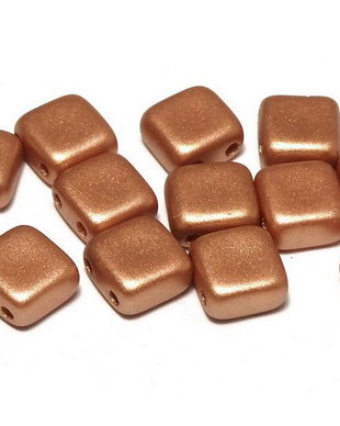 CzechMates Tile, 6x6 mm, Alabaster Metallic Copper-29412