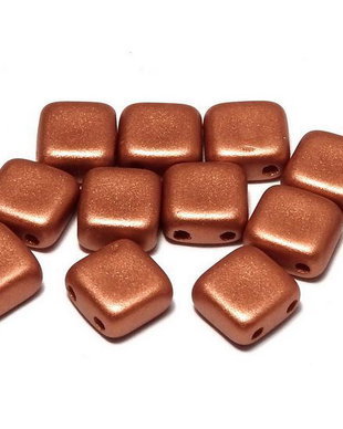 CzechMates Tile, 6x6 mm, Alabaster Metallic Bronze-29410