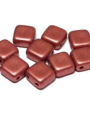 CzechMates Tile, 6x6 mm, Alabaster Metallic Red-29408