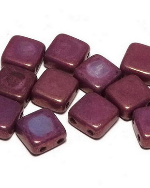 CzechMates Tile, 6x6 mm, Alabaster Lila Vega Luster-15726