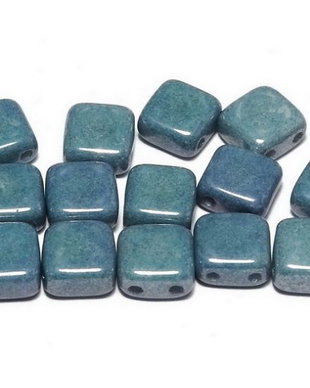 CzechMates Tile, 6x6 mm, Alabaster Baby Blue Luster-14464