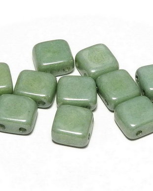 CzechMates Tile, 6x6 mm, Alabaster Teal Luster-14459