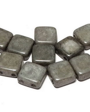 CzechMates Tile, 6x6 mm, Alabaster Grey Luster-14449